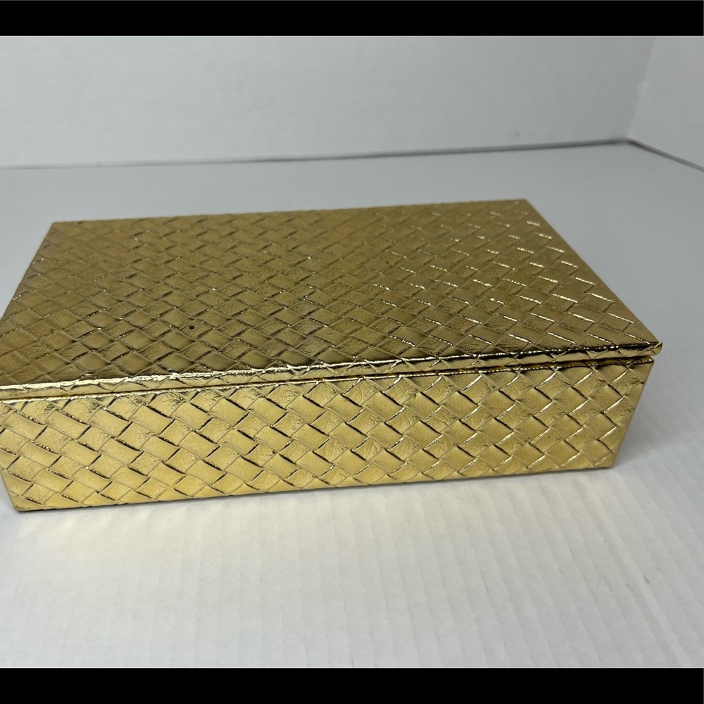 Cynthia Rowley leather inspired gold box